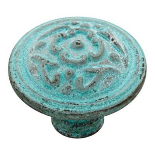Liberty French Romantics 1 1/2 in. Antique Teal French Lace Cabinet Knob PN1510 XX CP