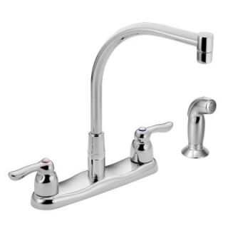 MOEN Commercial 2 Handle Side Sprayer Kitchen Faucet in Chrome 8792