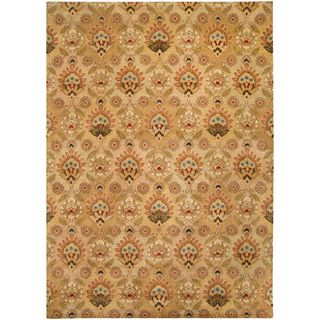 Hand tufted Vittoria Golden Gold Semi Worsted New Zealand Wool Rug (8