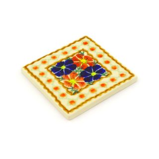 Polish Pottery 4.37 x 4.37 Stoneware Tile in Multi