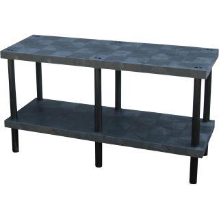 Vestil Plastic Workbench — Solid Top, 66in.W x 24in.D x 36in.H, Model# WBT-S-6624