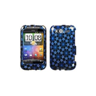 INSTEN Twinkle Stars/ Blue Sparkle Phone Case Cover for HTC Wildfire S
