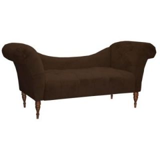 Home Decorators Collection Savannah Tufted Velvet Chaise Lounge in Chocolate 6006VCHOC