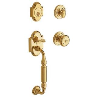 Baldwin Canterbury Single Cylinder Polished Brass Handleset with Colonial Knob 85305.003.ENTR