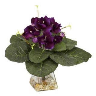 12 in. H Violet Gloxina with Vase Silk Plant 6689