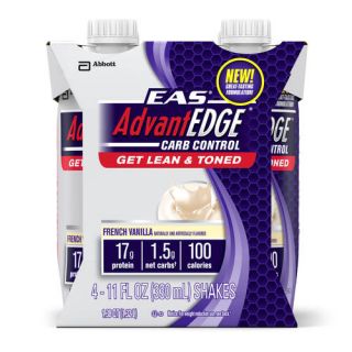 EAS AdvantEDGE Carb Control Ready to Drink Shake, French Vanilla, 11 fl oz (Pack of 4)