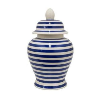 Home Decorators Collection Striped Blue Decorative Temple Jar 1977400310