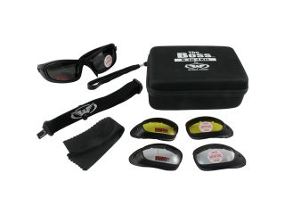 Boss Kit Padded Glasses Convert to Goggles Plus Three Lens Colors: Clear, Smoke and Yellow