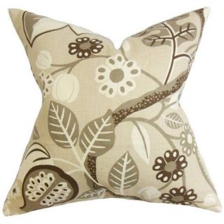The Pillow Collection Prys Floral Cotton Throw Pillow