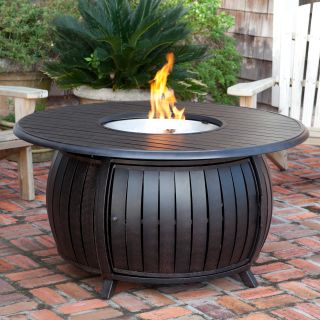 Fire Sense Round Fire Pit Table with Cover   Fire Pits