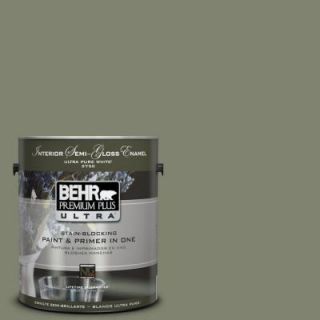 BEHR Premium Plus Ultra 1 gal. #PPU10 18 Lizard Green Semi Gloss Enamel Interior Paint 375301