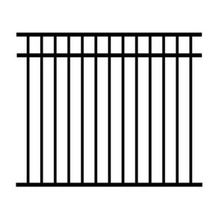 Jerith 54 x 72 in. Black Unassembled 3 Rail Aluminum Fence Section