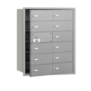 Salsbury Industries Aluminum USPS Access Front Loading 4B Plus Horizontal Mailbox with 12B Doors (11 Usable) 3612AFU