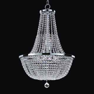 Glow Lighting Synergy 9 Light Silver Pearl Crystal Chandelier