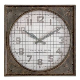 Uttermost Warehouse Clock with Grill   26W x 26H in.   Wall Clocks