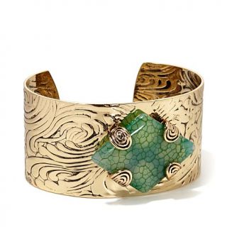 Studio Barse Geometric Agate Textured Bronze Cuff Bracelet   7636154