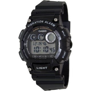 Casio Mens Core W735H 1AV Black Resin Quartz Watch with Digital Dial
