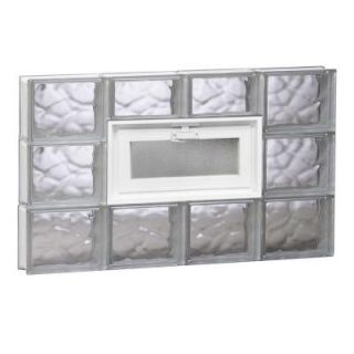 Clearly Secure 31 in. x 17.2 in. x 3.125 in. Vented Wave Pattern Glass Block Window 3218VDC