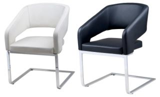 Armen Living Armchair   Leatherette and Stainless Steel Legs   32.5H in.
