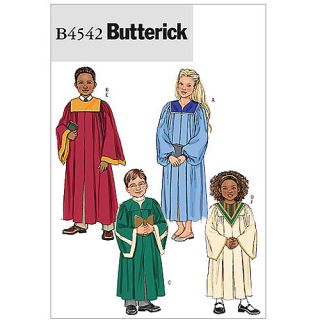 Butterick Pattern Children's, Boys' and Girls' Robe and Collar, CX (XS, S)