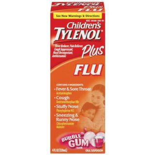 Children's Tylenol(R) Plus Flu Bubblegum Flavor Oral Suspension 4 Fl Oz