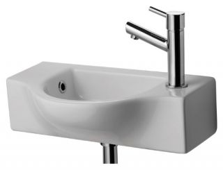 Alfi AB105 Small White Wall Mounted Ceramic Bathroom Sink Basin   Bathroom Sinks