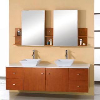 Virtu USA Clarissa 72 in. Honey Oak Double Bathroom Vanity Set MD 415   Double Sink Vanities