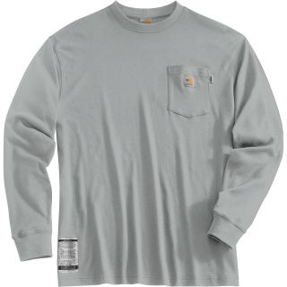 Carhartt Flame-Resistant Long-Sleeve T-Shirt — Light Gray, 3XL, Tall Style, Model# FRK294  Flame Resistant Long Sleeve T Shirts
