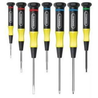 General Tools 67123 7 pc Precision Ultratech Screwdriver Set Slotted, Phillips & Torx