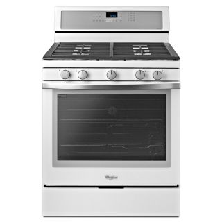 Whirlpool Gold Ice 5 Burner Freestanding 5.8 cu Self Cleaning Convection Gas Range (White Ice) (Common 30 in; Actual 29.87 in)