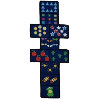 LA Rug Fun Time Shape Hopscotch w/Counters Multi Colored 30 in. x 78 in. Area Rug FTS 168 3078