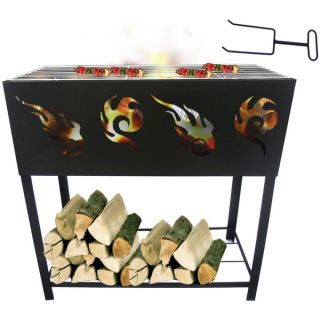 BBQ Fire Pit and Log Rack   16589638 The