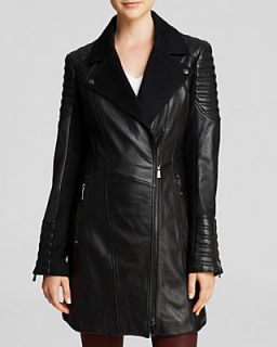 DL2 by Dawn Levy Ricki Asymmetrical Leather Trench