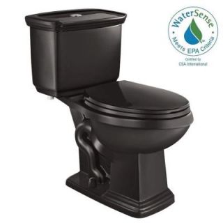 Glacier Bay 2 piece 1.0 GPF/1.28 GPF High Efficiency Dual Flush Elongated Toilet in Black N2430E BLK