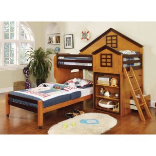 NE Kids School House Twin Princess Low Loft Bed with Slide