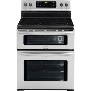 Frigidaire Gallery 30 in Smooth Surface 4.34 cu ft/2.3 cu ft Self Cleaning Double Oven Convection Electric Range (Stainless Steel)