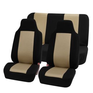 FH Group Beige Full Set Fabric Auto Seat Covers