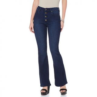 Lyric Culture by Diane Gilman SuperStretch Button Fly Bell Bottom Jean   7755273