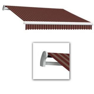 AWNTECH 12 ft. LX Maui Right Motor with Remote Retractable Acrylic Awning (120 in. Projection) in Burgundy/Tan MTR12 248 BT