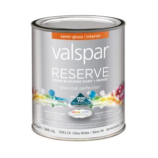 Valspar Reserve Ultra White/Base Aa Semi Gloss Latex Interior Paint and Primer in One (Actual Net Contents 32 fl oz)