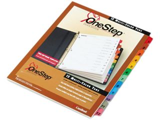 Cardinal 61218 Traditional OneStep Index System, 12 Tab, 1 12, Letter, Assorted, 12/Set