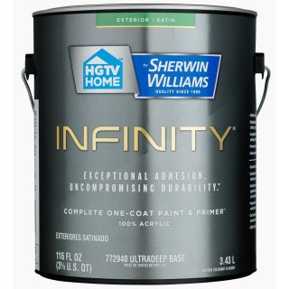 HGTV HOME by Sherwin Williams Infinity Tintable Satin Acrylic Exterior Paint (Actual Net Contents 116 Fluid Oz.)