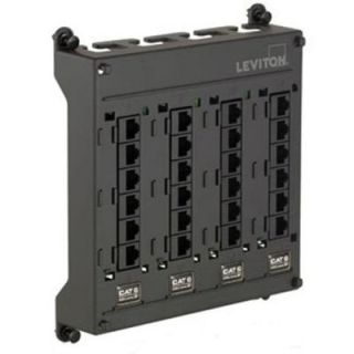 Leviton Structured Media Twist and Mount Patch Panel with 24 Cat 6 Ports   Black 002 476TM 624