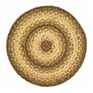 Homespice Decor 592309 Jute Braided Rugs 15 inch Rolling Hill Trivet Round