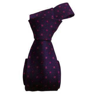 Dmitry Mens Luxurious Purple Patterned Italian Silk Tie   15510292