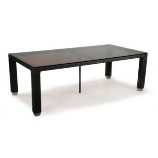 Patio Heaven Signature 42 x 84 in. Rectangle Patio Dining Table with Tempered Glass Top   Patio Dining Tables