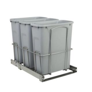 Knape & Vogt 14.375 in. x 22 in. x 17.313 in. 20 Qt. In Cabinet Triple Soft Close Bottom Mount Pull Out Trash Can SCB15 3 20PT