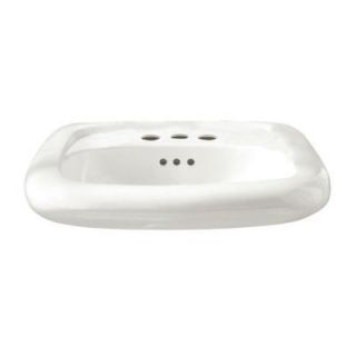 American Standard Murro Wall Hung Bathroom Sink with Overflow and 4 in. Faucet Holes in White 0954.004EC.020