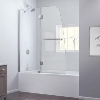 DreamLine Aqua 48 in. x 58 in. Semi Framed Pivot Tub/Shower Door in Brushed Nickel SHDR 3148586 04