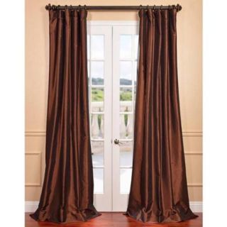 EFF Copper Brown Faux Silk Taffeta Curtain Panel 96L